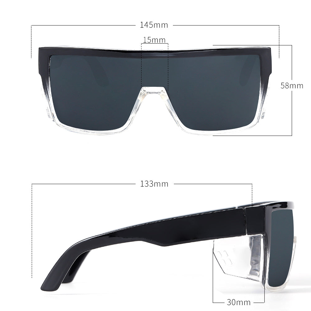 Dempsey-B Clear& Black Two Tone Frame Safety Polarized